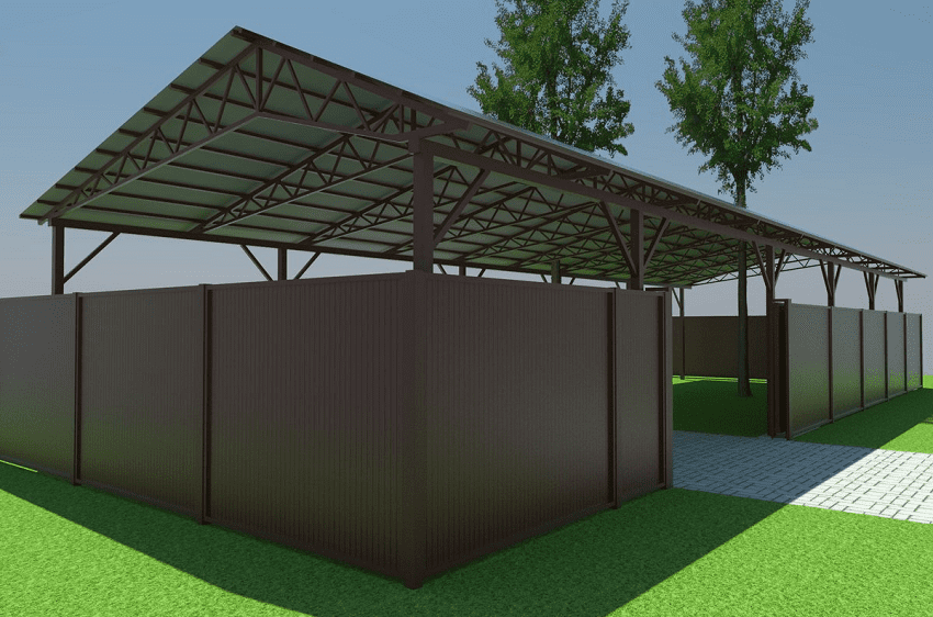 Двухскатный навес Стандарт